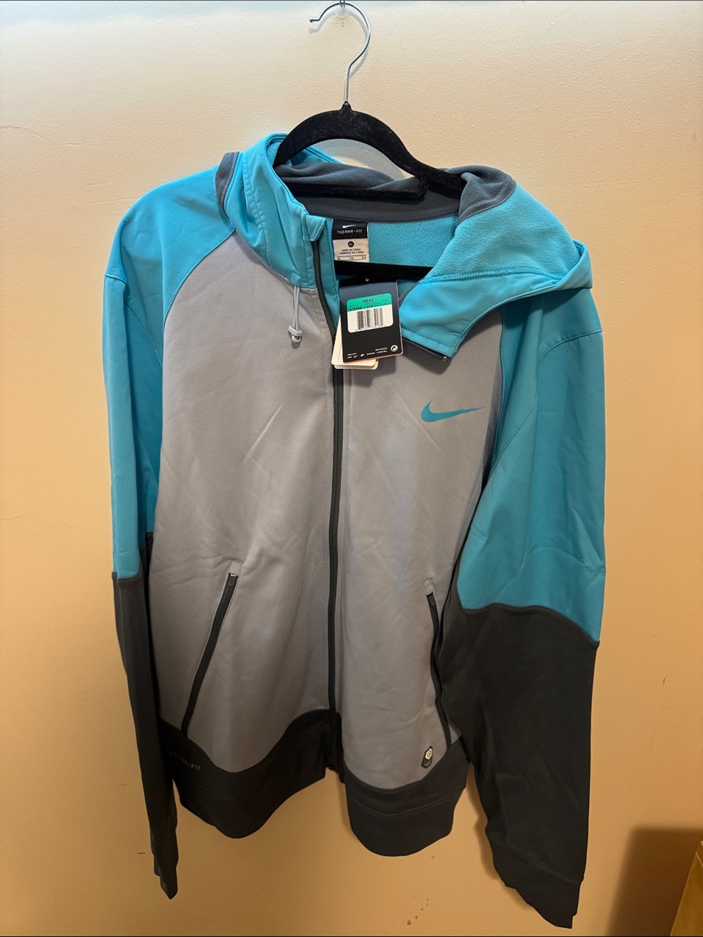 Nike Teal & Gray Hooded Performance Jacket